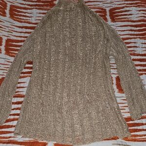 Zara Shimmering Gold Turtleneck Sweater